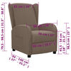 vidaXL Poltrona Reclinabile in Tessuto Tortora