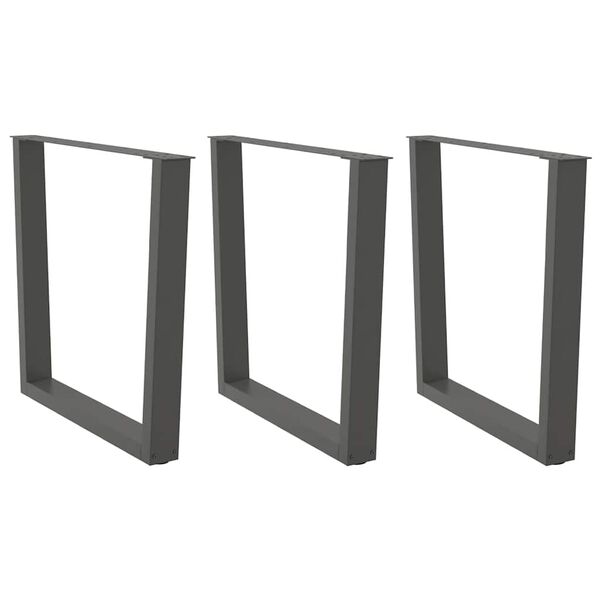 vidaXL Gambe per tavolo da pranzo a forma di V 3 pz Antracite 90x(72-73,3) cm Acciaio