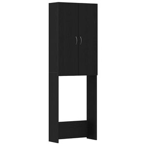 vidaXL Mobile per Lavatrice Rovere Nero 64x25,5x190 cm