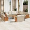 vidaXL Set Divani da Giardino 14pz con Cuscini in Polyrattan Beige