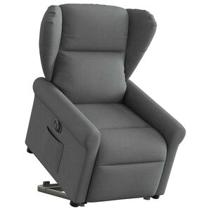 vidaXL Poltrona Alzapersona Reclinabile Elettrica Grigio Scuro Tessuto