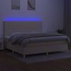 vidaXL Letto a Molle Materasso e LED bianco 200x200cm in Tessuto