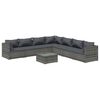 vidaXL Set Divani da Giardino con Cuscini 8 pz in Polyrattan Grigio