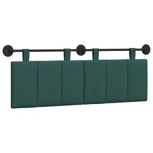 vidaXL Testata appesa Rigato Verde Scuro 150 x 55 x 5 cm Tessuto