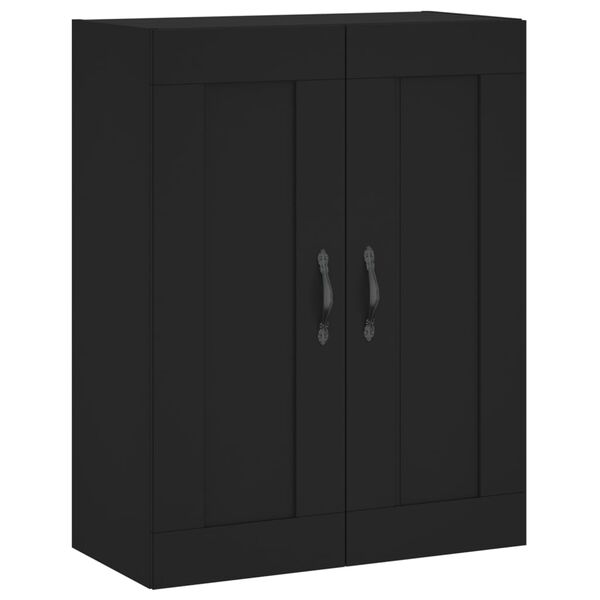 vidaXL Mobile a Parete Nero 69,5x34,90 cm in Legno Multistrato