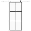vidaXL Porta Scorrevole con Ferramenta Nera 90x205 cm in Vetro ESG