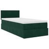 vidaXL Pouf Letto con Materasso e LED Verde Scuro 80x200cm in Velluto