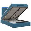 vidaXL Letto Ottomano con Materasso e LED Blu scuro 120 x 200 cm
