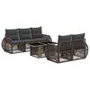 vidaXL Set Divano da Giardino 6 pz Grigio e Grigio Scuro polyrattan