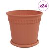 vidaXL Vasi per Piante 24 pcs Rosso Mattone &Oslash; 19 x 16 cm Plastica