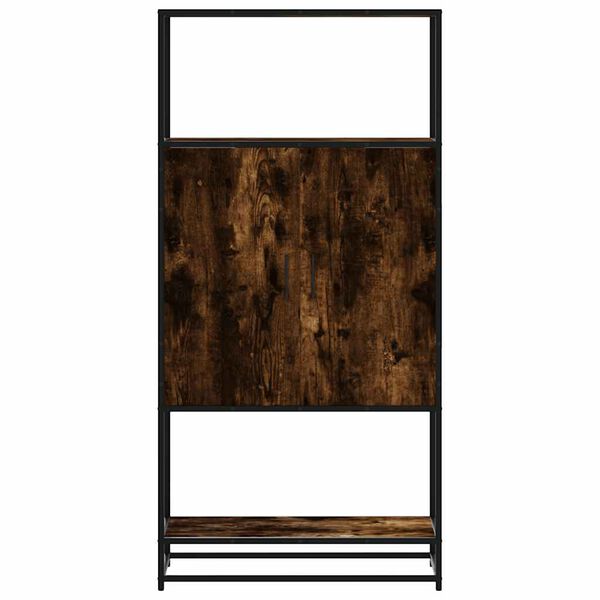vidaXL Credenza Rovere Fumo 68x35x139 cm Legno Multistrato Metallo