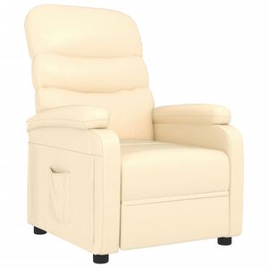 vidaXL Poltrona Reclinabile Crema in Similpelle