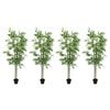 vidaXL Albero di Bamb&ugrave; 4 pz Verde 60 x 18 x 190 cm Tessuto e Bamb&ugrave;