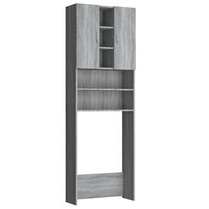 vidaXL Mobile per Lavatrice Grigio Sonoma 64x25,5x190 cm