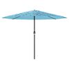 vidaXL Ombrellone Giardino con Palo in Acciaio Blu 388x388x248 cm