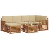 vidaXL Set divano sezionale con cuscino 7 pcs Naturale e Beige