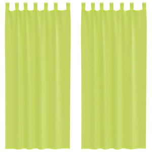 vidaXL Tende in Voile con Linguetta 2 pz Verde Mela
