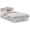 vidaXL Struttura del letto con cassetto Grigio cemento 135 x 190 cm