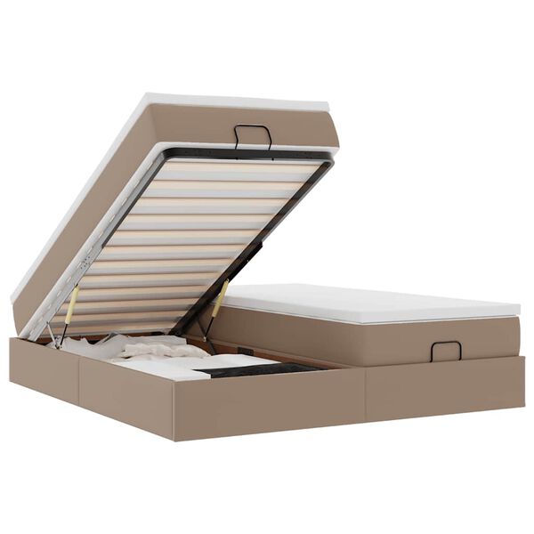 vidaXL Struttura Letto Pouf con Materassi 200x200 cm Similpelle