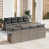 vidaXL Set Divano da Giardino 9 pcs Grigio polyrattan