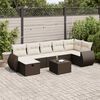 vidaXL Set Divani da Giardino 7 pz con Cuscini Marrone in Polyrattan