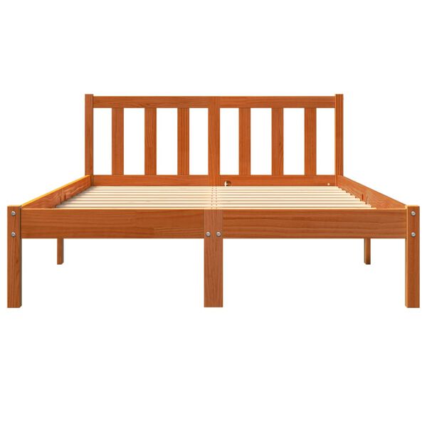 vidaXL Letto senza Materasso Marrone Cera 135x190 cm in Legno di Pino