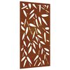 vidaXL Decorazione Muro Giardino 105x55 cm Foglie Bamb&ugrave; Acciaio Corten