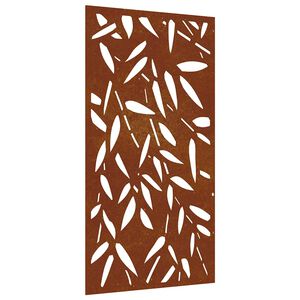 vidaXL Decorazione Muro Giardino 105x55 cm Foglie Bamb&ugrave; Acciaio Corten
