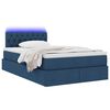 vidaXL Letto con contenitore e LED con led Blu 120 x 190 cm Tessuto