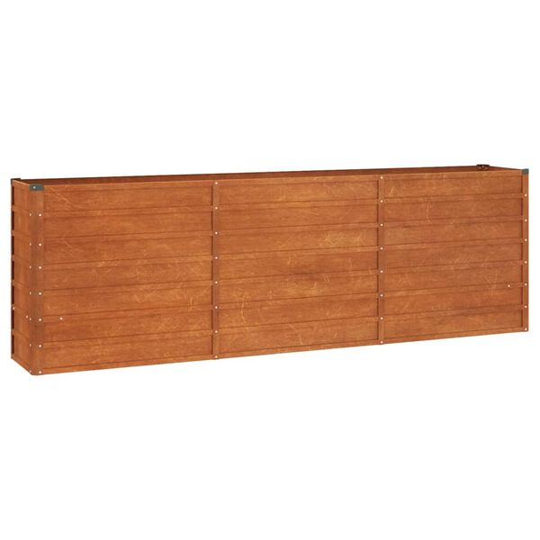 vidaXL Letto Rialzato da Giardino Ruggine 240x40x77 cm Acciaio Corten