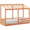 vidaXL Letto Bambini con Tetto Marrone Cera 75x190 cm Massello Pino