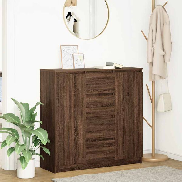 vidaXL Credenza con Cassetti Rovere Marrone 100,5x35x98,5cm Truciolato