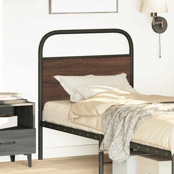 vidaXL Testiera Rovere Marrone 80 cm in Acciaio e Truciolato