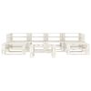 vidaXL Set Salotto da Giardino 7 pz Pallet in Legno Bianco