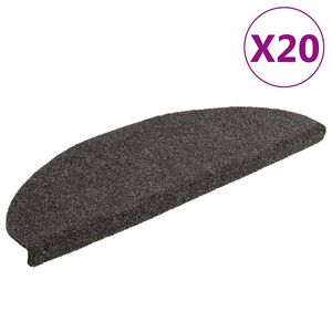 vidaXL Tappetini per scale autoadesivi 20 pz 65x21x4 cm Antracite Semicircolari Grandi