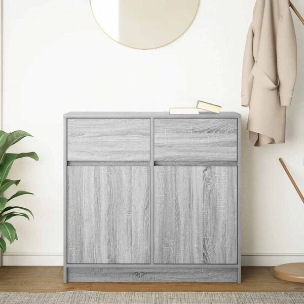 vidaXL Credenza con Cassetto Grigio Sonoma 80x34x76 cm in Truciolato