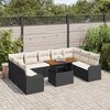 vidaXL Set Divano da Giardino 10 pcs Nero Poly Rattan