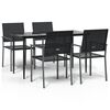 vidaXL Set da Pranzo da Giardino 5 pz in Polyrattan e Acciaio