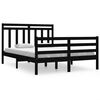 vidaXL Giroletto Nero in Legno Massello 135x190 cm Double