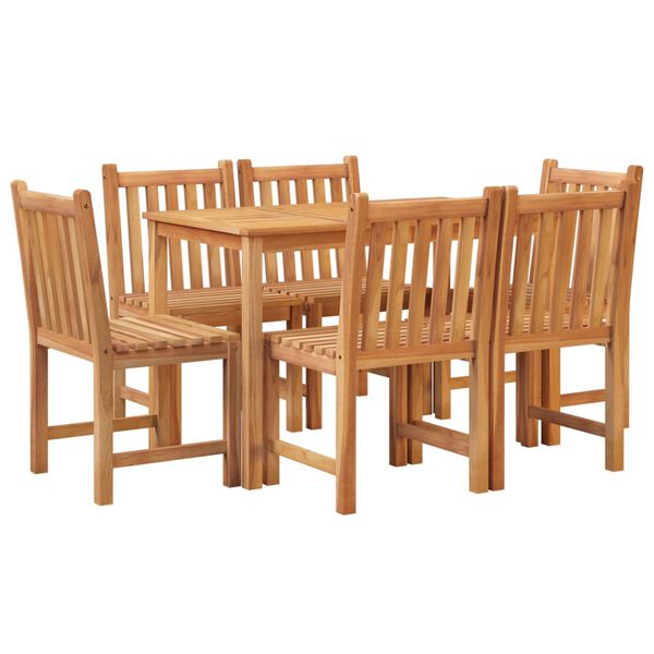 vidaXL Set da Pranzo da Giardino 7 pz in Legno Massello di Teak