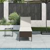 vidaXL Lettino Prendisole con Cuscino Marrone 55x200x44 cm Polyrattan