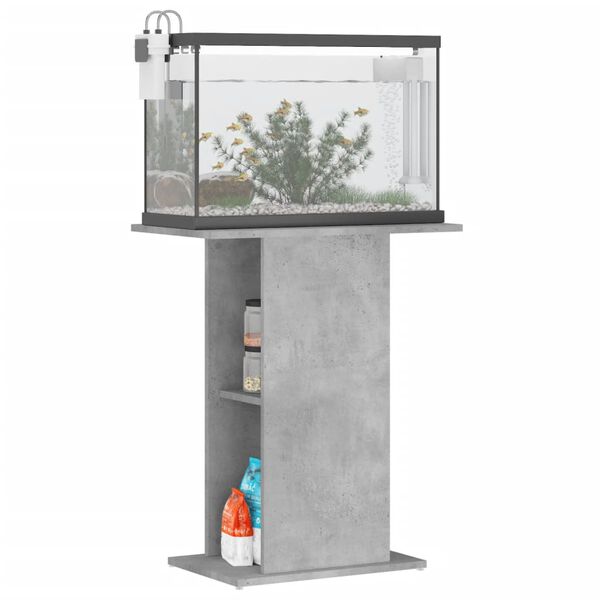 vidaXL Supporto per acquario in cemento grigio 60,5x36x72,5 cm in legno ingegnerizzato