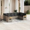 vidaXL Set Divano da Giardino 9 pz con Cuscini Grigio in Polyrattan