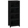 vidaXL Libreria Nera 50x35x125,5 cm in Legno Massello di Pino