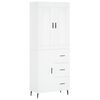 vidaXL Credenza Bianca 69,5x34x180 cm in Legno Multistrato