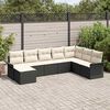 vidaXL Set Divano da Giardino con cuscino 8 pcs Nero polyrattan