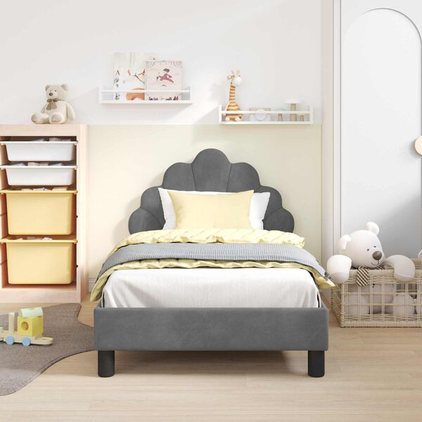 vidaXL Struttura letto bambini con testata Grigio scuro 80 x 160 cm