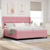 vidaXL Letto a molle con materasso Rosa 200 x 200 cm Poliestere