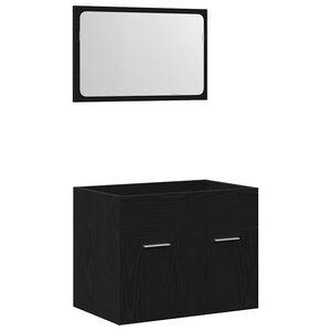 vidaXL Set Mobili da Bagno 2 pz Rovere Nero in Legno Multistrato