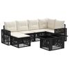 vidaXL Set Divano da Giardino 7 pz Nero e Bianco Crema polyrattan